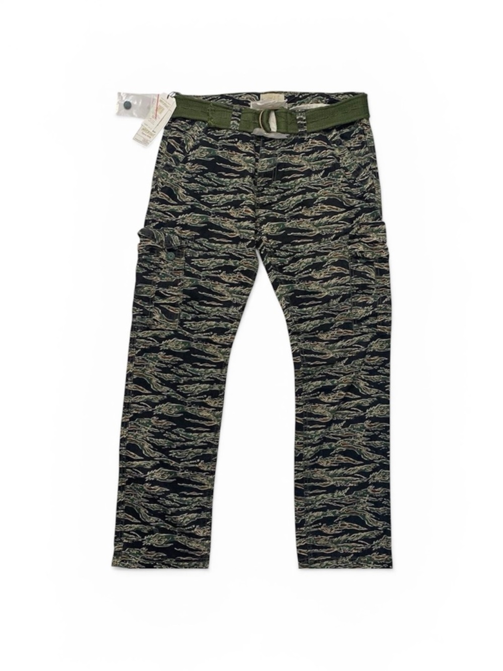 Imperious Green Black Belted Cargo Pants